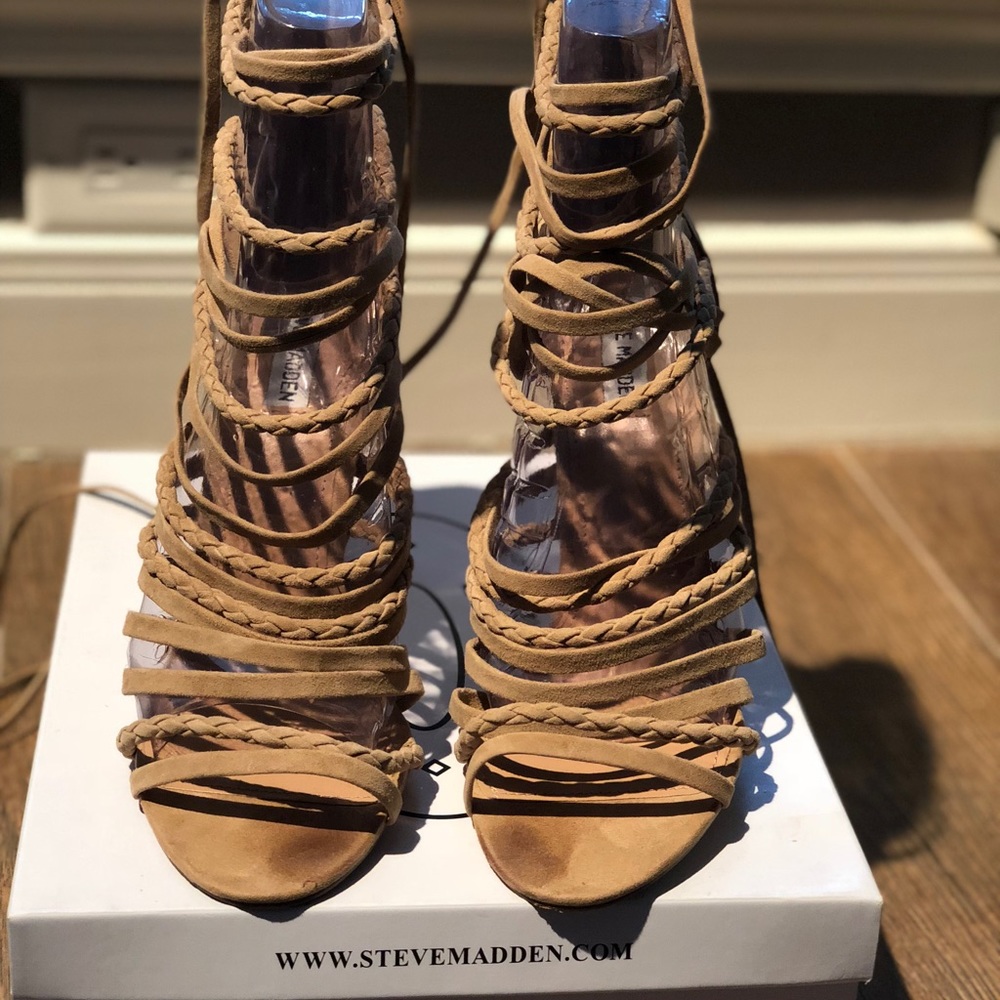 Steve Madden size 11 lace up heels. Gently worn.
